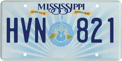 MS license plate HVN821