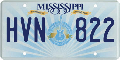MS license plate HVN822