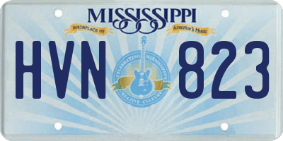 MS license plate HVN823