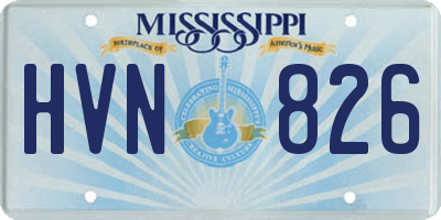 MS license plate HVN826