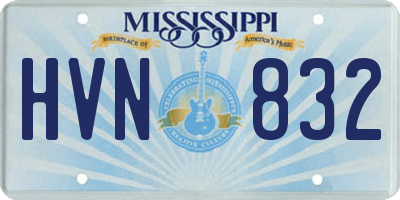 MS license plate HVN832
