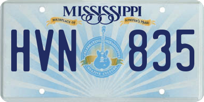 MS license plate HVN835