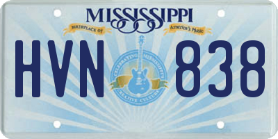MS license plate HVN838