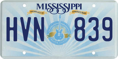 MS license plate HVN839