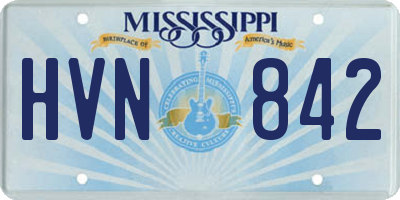 MS license plate HVN842