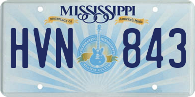 MS license plate HVN843