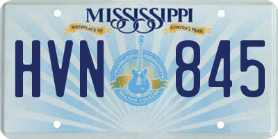 MS license plate HVN845