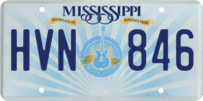 MS license plate HVN846