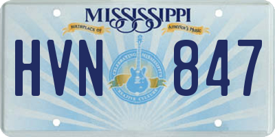 MS license plate HVN847