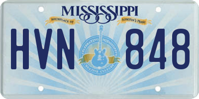 MS license plate HVN848