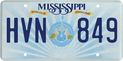 MS license plate HVN849