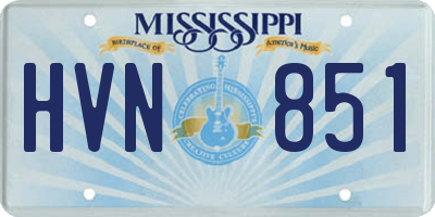 MS license plate HVN851