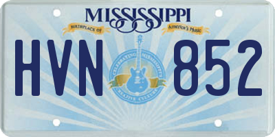 MS license plate HVN852