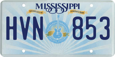 MS license plate HVN853