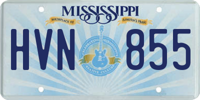 MS license plate HVN855