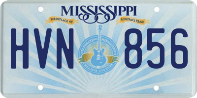 MS license plate HVN856