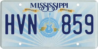 MS license plate HVN859