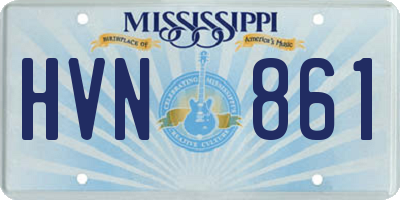 MS license plate HVN861