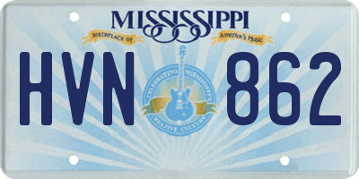 MS license plate HVN862