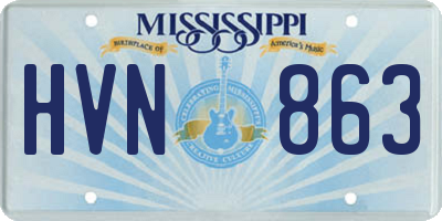MS license plate HVN863
