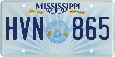 MS license plate HVN865