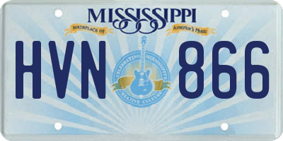 MS license plate HVN866