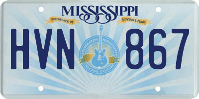MS license plate HVN867