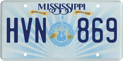 MS license plate HVN869