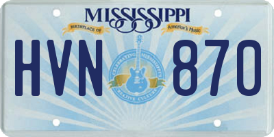 MS license plate HVN870
