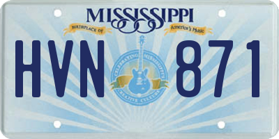 MS license plate HVN871