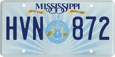 MS license plate HVN872