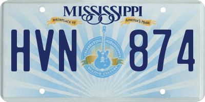 MS license plate HVN874