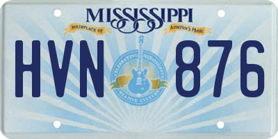 MS license plate HVN876