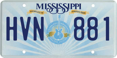 MS license plate HVN881