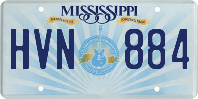 MS license plate HVN884