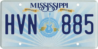 MS license plate HVN885