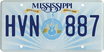 MS license plate HVN887