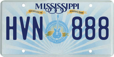 MS license plate HVN888