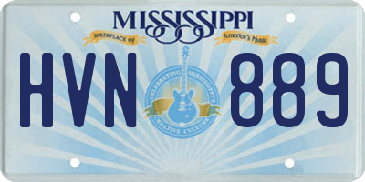 MS license plate HVN889