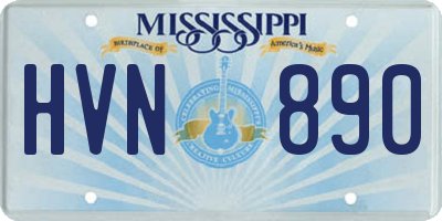 MS license plate HVN890