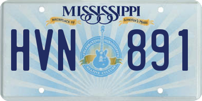 MS license plate HVN891