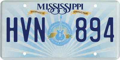 MS license plate HVN894
