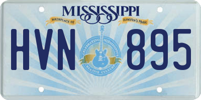 MS license plate HVN895