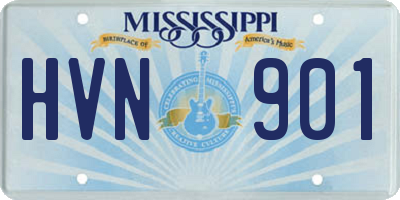 MS license plate HVN901