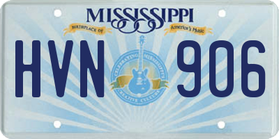 MS license plate HVN906