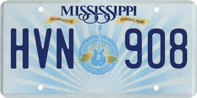 MS license plate HVN908