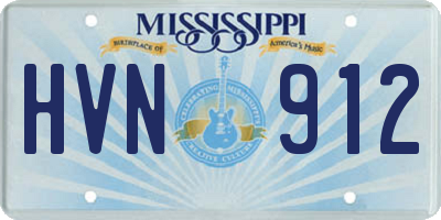 MS license plate HVN912