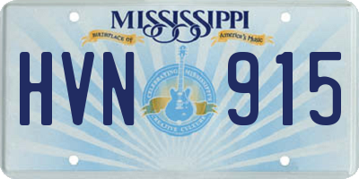 MS license plate HVN915