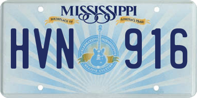 MS license plate HVN916