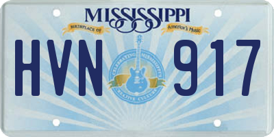 MS license plate HVN917